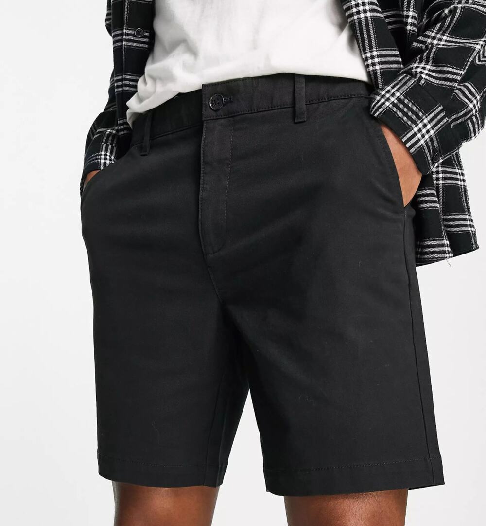 Topman Men's Black Chino Shorts Pockets Slim Fit 30 NWT